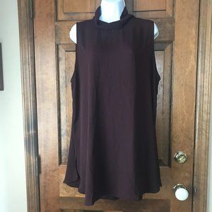 LOFT Sleeveless Tunic in Deep Burgundy
